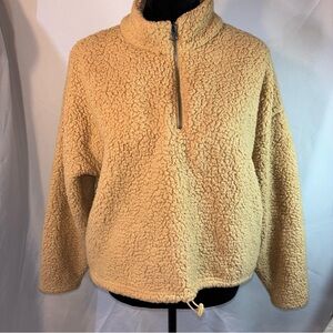 American Eagle Women’s  Sherpa Crop Top Jacket Size M